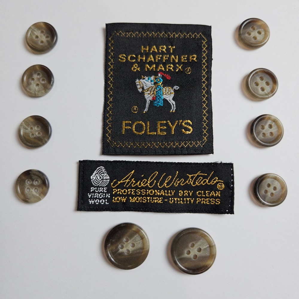 Hart Schaffner & Marx Gray Swirl Blazer Replacement Buttons Set of‎ 10 With Tags
